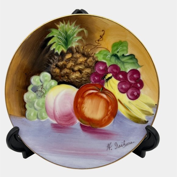 Vintage Hand Painted Porcelain Plates w/ Fruit Designs Yamauchi & Isihara 7.5" - Picture 3 of 8